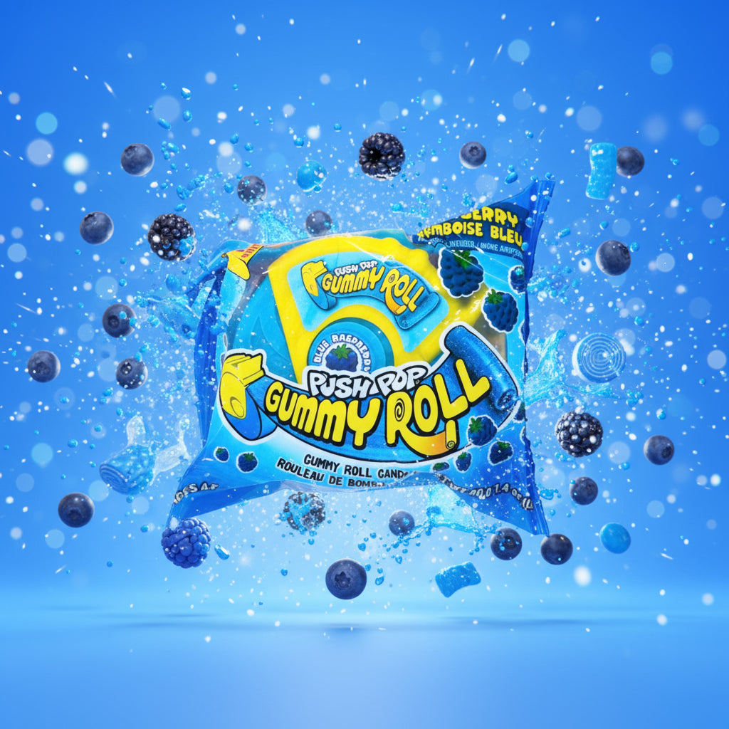 Push Pop Gummy Roll Blue Rasberry – Le Shack à Snack